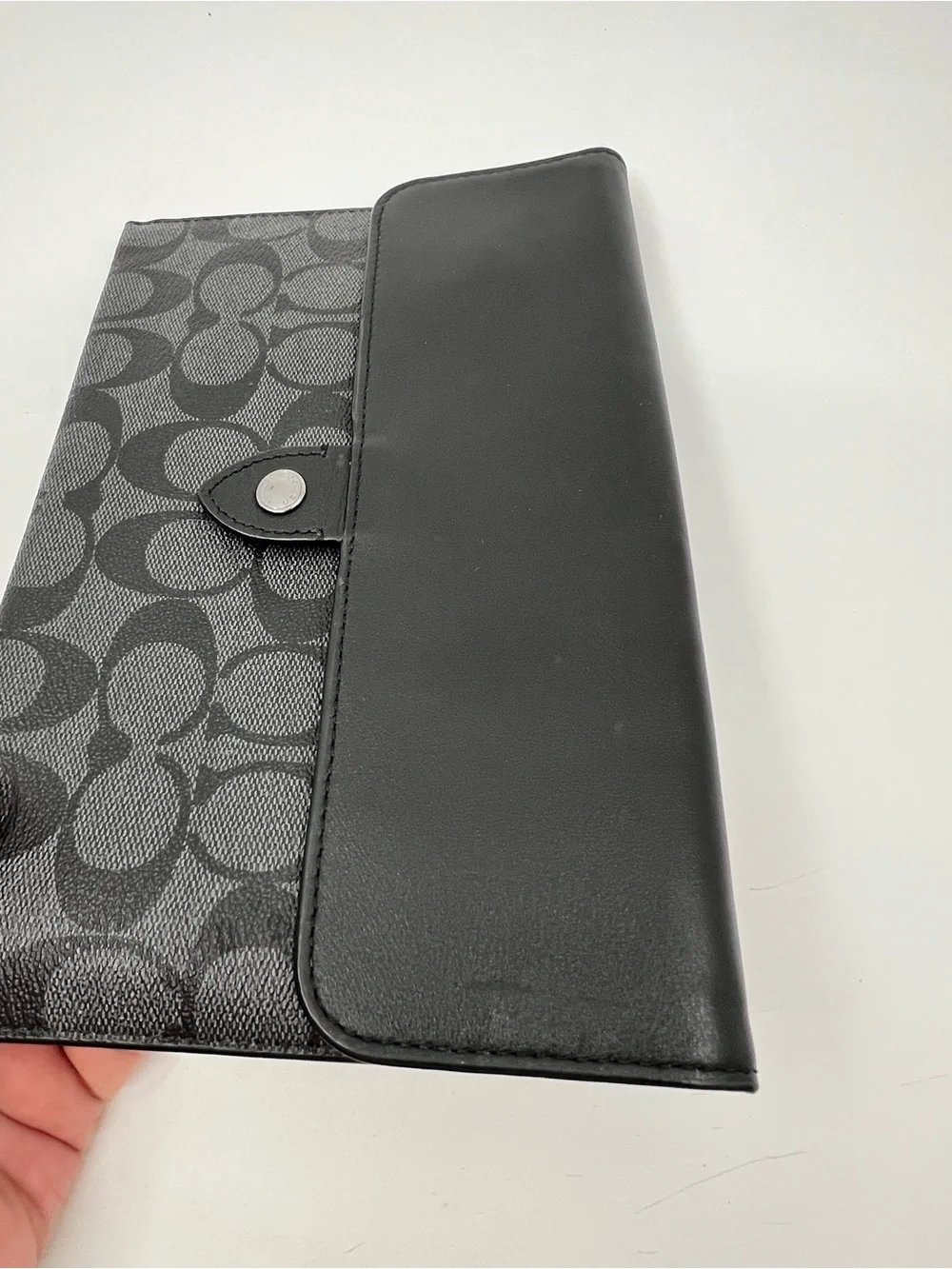 Coach Mini Tablet Sleeve In Signature Canvas Style # C2024 Gunmetal/Charcoal